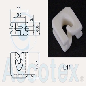 Móc Sứ Ceramic dẫn hướng Ascotex Double Hook Guides L11
